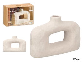 GIFTDECOR JARRON MODERNO AGUJERO BLANCO TERRACOTA PEQ
