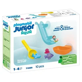 Playmobil 71689 Toboggan aquatique avec animaux marins - Jouet de bain pour enfant dès 18 mois