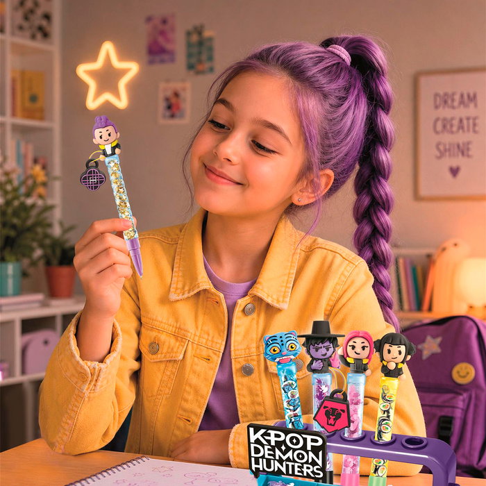 Clementoni Atelier de Stylos K-Pop Demon Hunters - Crée 5 stylos personnalisés