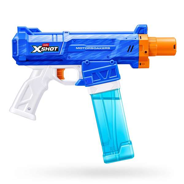 Zuru X-Shot Motor Soaker - Pistolet à eau automatique à chargement rapido, fonctionne avec 4 piles AA, pour enfant dès 5 ans