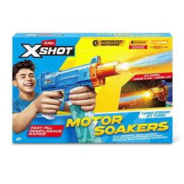 Zuru X-Shot Motor Soaker - Pistolet à eau automatique à chargement rapido, fonctionne avec 4 piles AA, pour enfant dès 5 ans