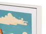Giftdecor Tableau Villes Assorties 40x50 cm Toile et MDF Cadre Blanc (Set de 6)