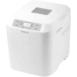 SENCOR SBR 1040WH - Machine à Pain 900 g, 10 Programmes, Écran LCD, Fonction Maintien au Chaud 60 min, Moule Antiadhésif Lavable - 550 W, Blanc