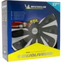 MICHELIN - Lot de 4 Enjoliveurs 17" NVS 3D ABS Carbone Noir à clipser, Vernis haute finition, Réflecteur de sécurité nocturne