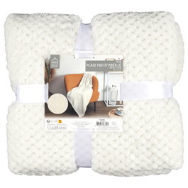 Home Deco Factory Couverture Nid d'Abeille Crème 120x150 cm