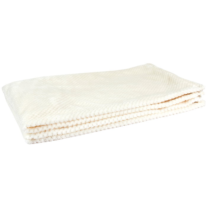Home Deco Factory Couverture Nid d'Abeille Crème 120x150 cm
