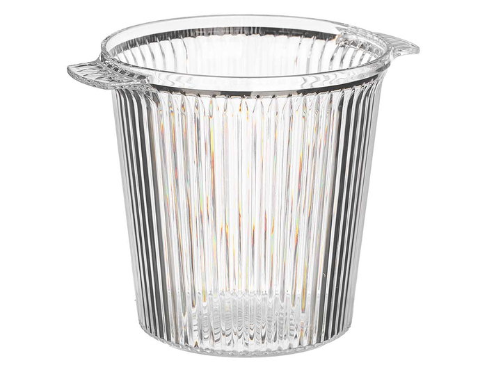 Leknes Seau à Champagne Rayé Transparent 2,2L Plastique 21x17x16 cm (Set de 12)