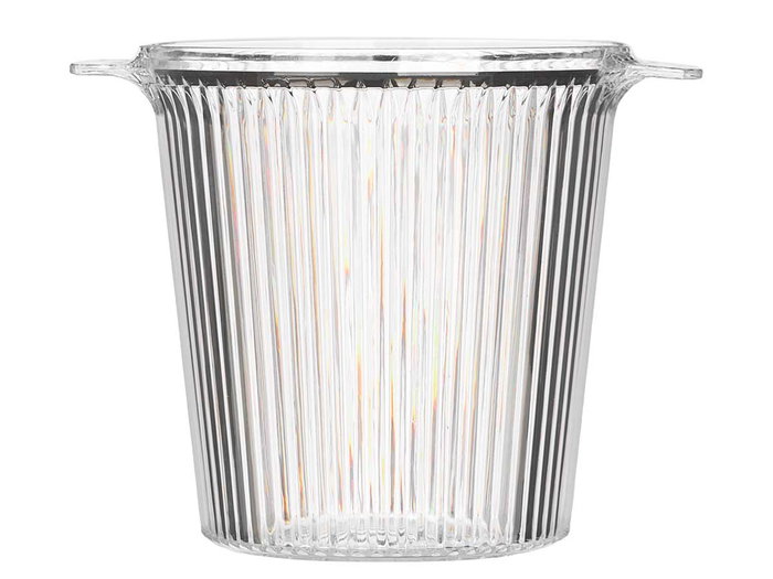 Leknes Seau à Champagne Rayé Transparent 2,2L Plastique 21x17x16 cm (Set de 12)