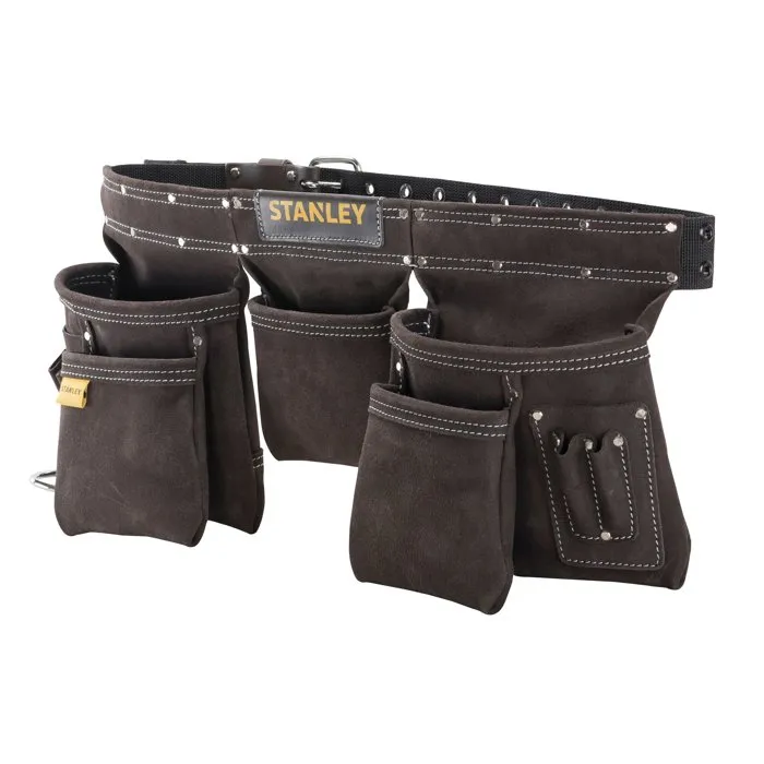STANLEY Ceinture porte-outils en cuir marron