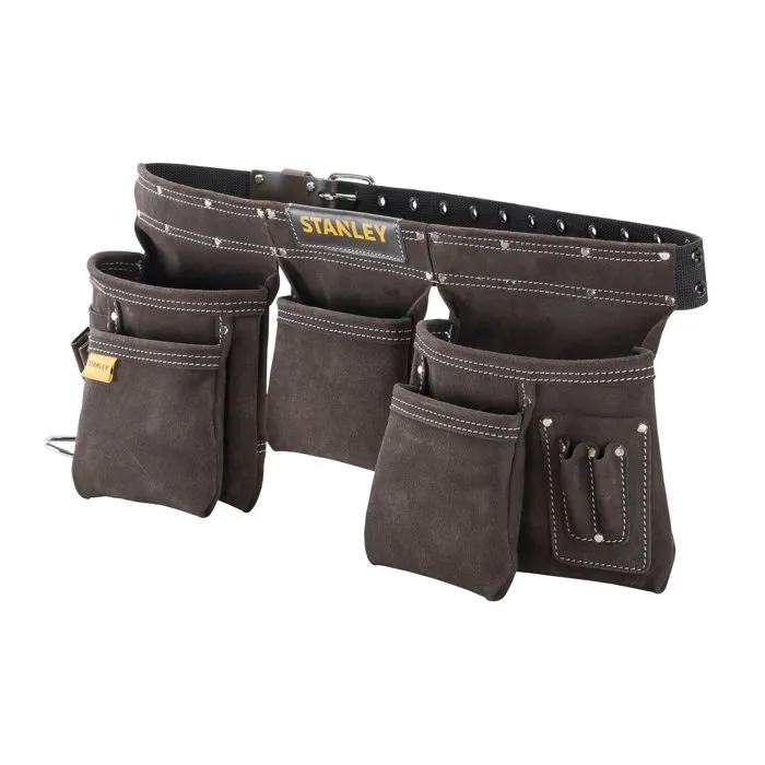 STANLEY Ceinture porte-outils en cuir marron