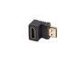 Lanberg Adaptateur HDMI 4K Mâle-Hembra Angle Droit - HDR, 18 Gbit/s, 3840x2160, Connecteurs Dorés