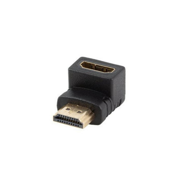 Lanberg Adaptateur HDMI 4K Mâle-Hembra Angle Droit - HDR, 18 Gbit/s, 3840x2160, Connecteurs Dorés Lanberg Adaptateur HDMI 4K Mâle-Hembra Angle Droit - HDR, 18 Gbit/s, 3840x2160, Connecteurs Dorés