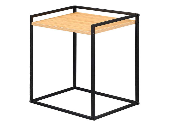 GIFTDECOR Mesa Auxiliar Negra Negro-Bambu