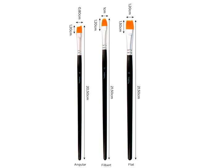 Innspiro Set de 3 pinceaux synthétiques variés Innspiro Set de 3 pinceaux synthétiques variés