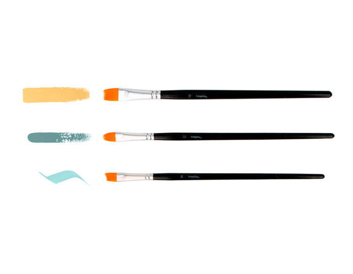 Innspiro Set de 3 pinceaux synthétiques variés Innspiro Set de 3 pinceaux synthétiques variés