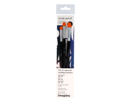 Innspiro Set de 3 pinceaux synthétiques variés