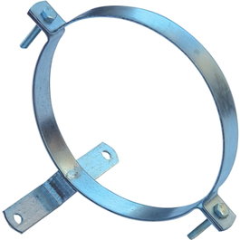 WOLFPACK LINEA PROFESIONAL Collier de serrage pour tuyau de poêle galvanisé avec support 120 mm (Lot de 2)
