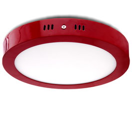 Plafonnier LED circulaire rouge 18 W, 1 800 lm, 2 700 K