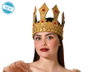 Atosa Couronne Dorée Royale avec Détails de Dentelle et Pierreries Orange