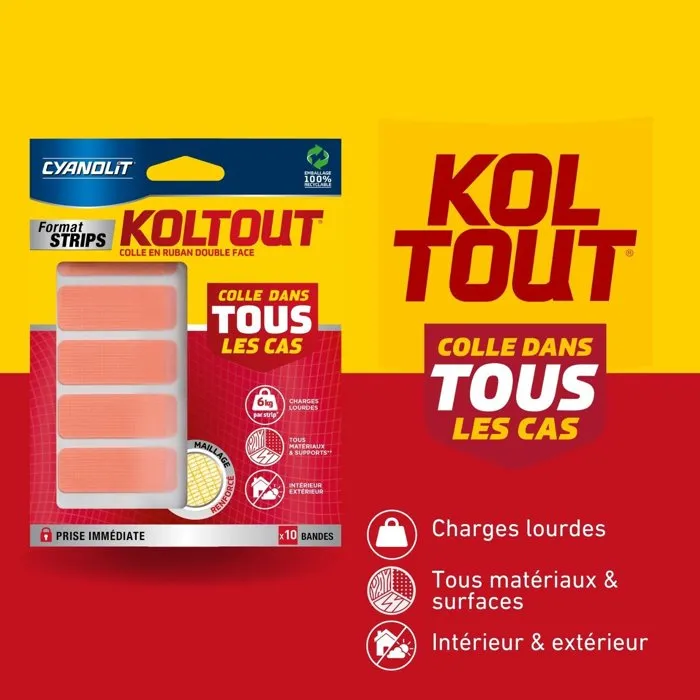 Cyanolit Koltout Ruban - Ruban adhésif double face - 10 bandes Cyanolit Koltout Ruban - Ruban adhésif double face - 10 bandes