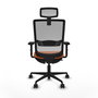 Piqueras Y Crespo Haches Chaise de bureau Orange et Gris avec mécanisme Sincro/Traslack