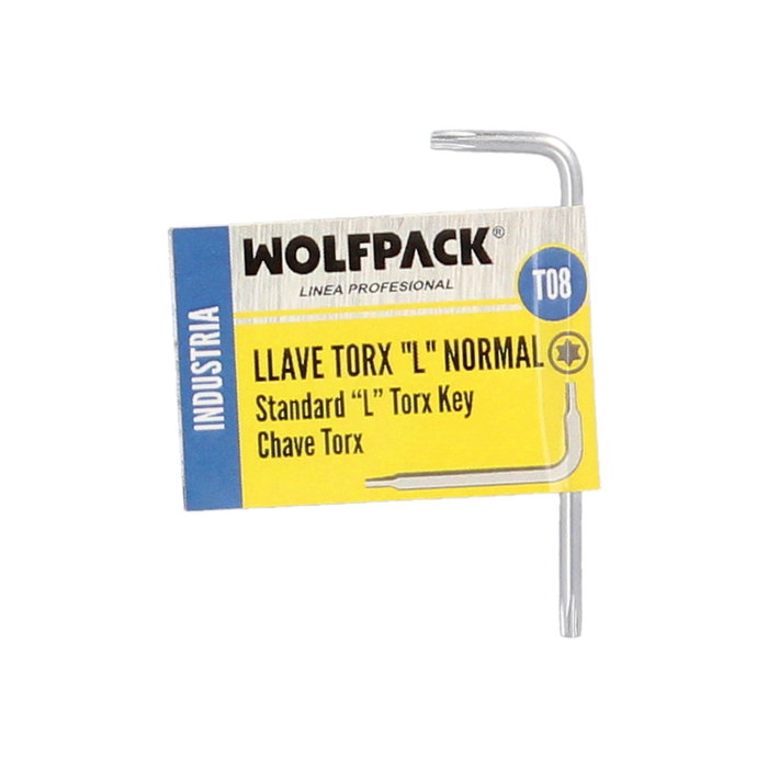 WOLFPACK LINEA PROFESIONAL Clé Torx Standard T08 en Acier Chrome Vanadium