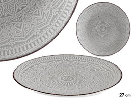 VESSIA Plat Relief Plat Gris 27cm