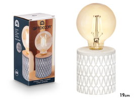 GIFTDECOR Lampara LED Base Formas Gris