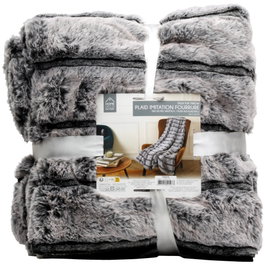 Home Deco Factory Mante imitation peau grise 120x150 cm