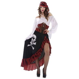 My Other Me - Costume pirate complet avec bandana, foulard, robe, corset et ceinture - Taille XXL - Noir - Âge minimum recommandé 3 ans