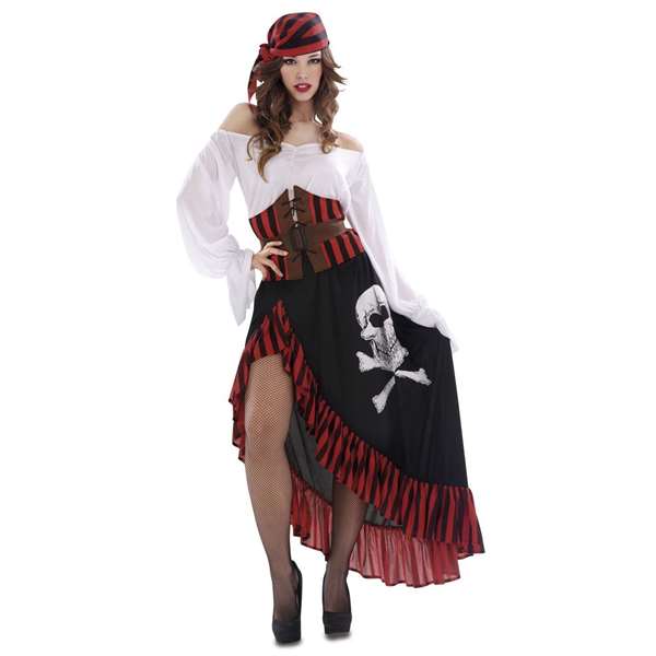 My Other Me - Costume pirate complet avec bandana, foulard, robe, corset et ceinture - Taille XXL - Noir - Âge minimum recommandé 3 ans