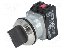 PROMET Commutateur rotatif NEF30 30mm noir 2 positions NC+NO IP56