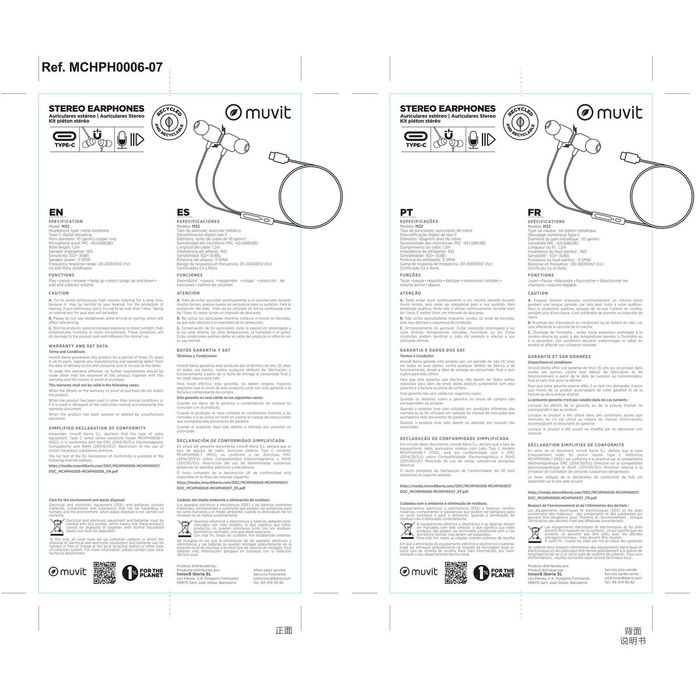 Casque Muvit MCHPH0006 Noir