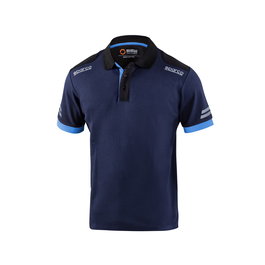 Sparco Polo Tw Taille M Bleu Marine S02415BMAZ2M, 61 % Coton, 35 % Polyester, 180 g/m², Logos Réfléchissants, Bandes Haute Visibilité