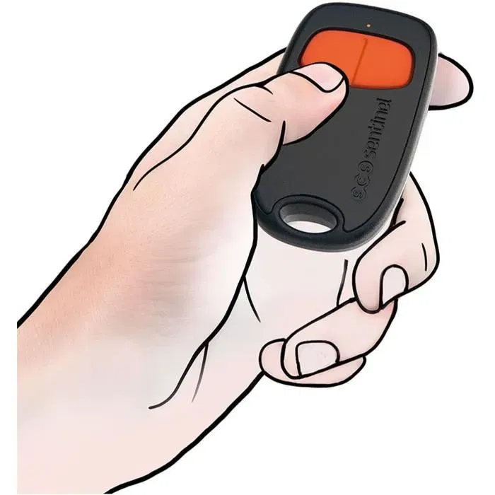 SCS Sentinel Télécommande SimplyControl 2 Canaux Orange, Portée 40 m, Fréquence 433.92 MHz, Pile CR2032 incluse, Fabriquée en France