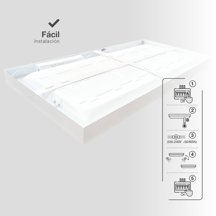 GSC Evolution Panneau de surface LED rectangulaire Kisongo 60x30cm 24W 4200K Blanc GSC Evolution Panneau de surface LED rectangulaire Kisongo 60x30cm 24W 4200K Blanc