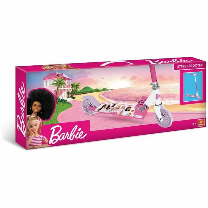 Mondo Trottinette 2 roues pliable Barbie rose / blanc Mondo Trottinette 2 roues pliable Barbie rose / blanc