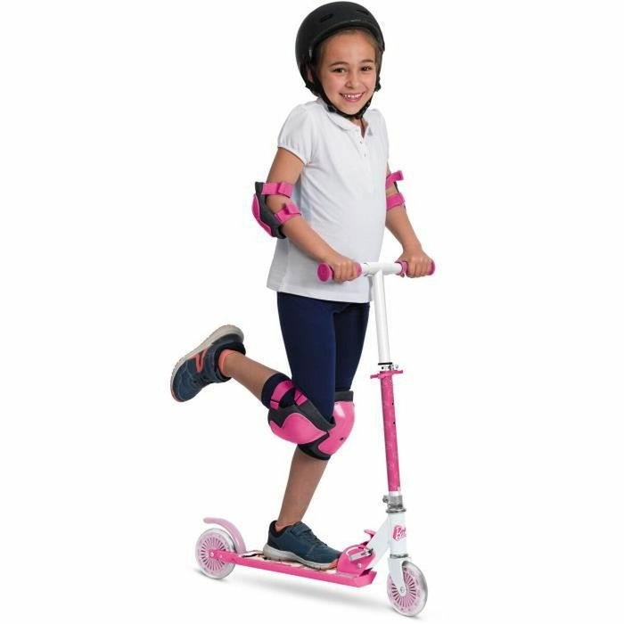 Mondo Trottinette 2 roues pliable Barbie rose / blanc Mondo Trottinette 2 roues pliable Barbie rose / blanc