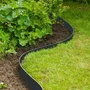 Nature - Bordure de jardin en PE noir recyclé semi-flexible - Pour allées, potagers, pelouse ou étang - 7,5cm x 10m - Épaisseur 3mm - Résistante aux chocs et températures