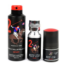 Beverly Hills Polo Club Coffret Homme 1982 Sport 2 : Eau de Toilette 50 ml + Déodorant Spray Anti-Transpirant 175 ml + Déodorant Roll-On Anti-Transpirant 50 ml