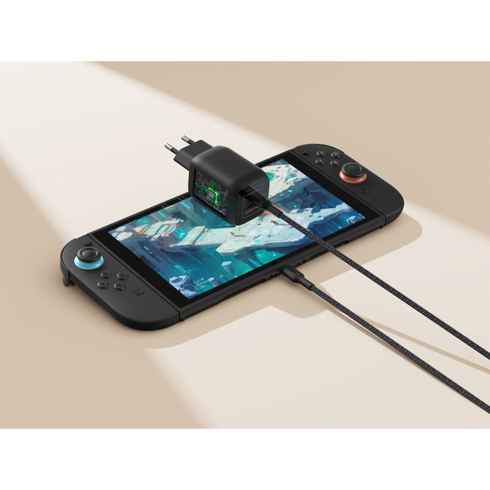 Belkin Chargeur secteur double port USB-C 65 W pour Nintendo Switch 2 - Noir Belkin Chargeur secteur double port USB-C 65 W pour Nintendo Switch 2 - Noir