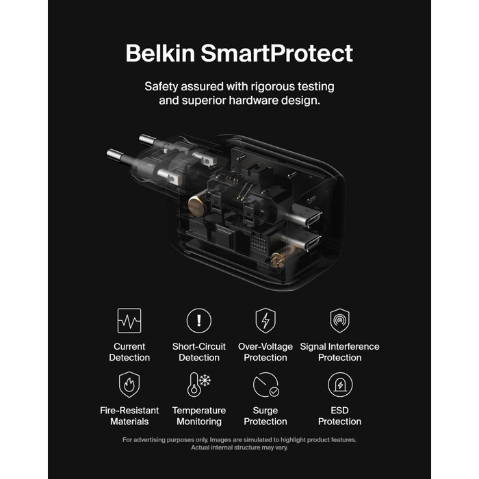 Belkin Chargeur secteur double port USB-C 65 W pour Nintendo Switch 2 - Noir Belkin Chargeur secteur double port USB-C 65 W pour Nintendo Switch 2 - Noir