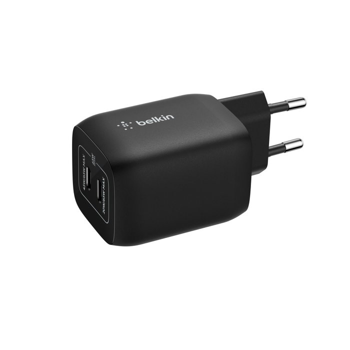 Belkin Chargeur secteur double port USB-C 65 W pour Nintendo Switch 2 - Noir Belkin Chargeur secteur double port USB-C 65 W pour Nintendo Switch 2 - Noir