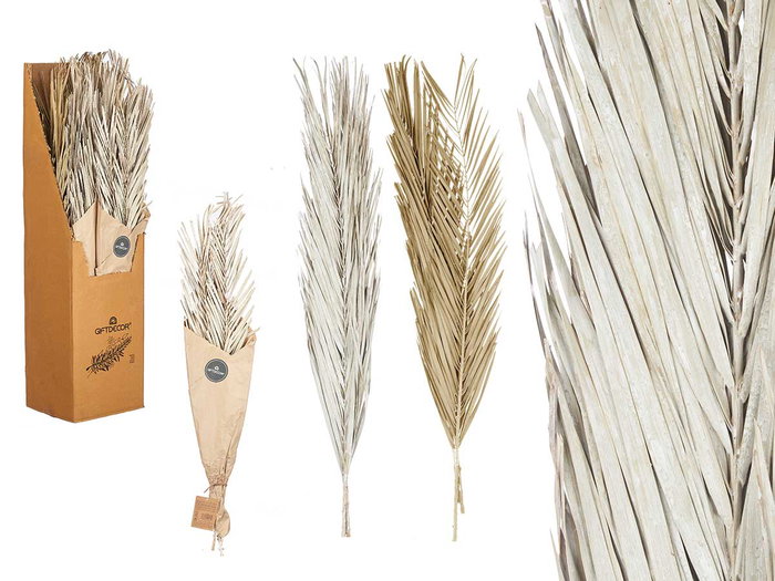 GIFTDECOR Rameau de feuilles de palmier assorti blanc et naturel GIFTDECOR Rameau de feuilles de palmier assorti blanc et naturel