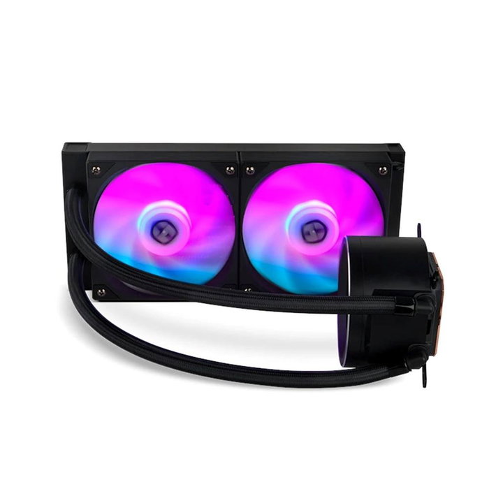 Nox Hummer X-240 LCD Kit de Refroidissement Liquide Compact avec Écran LCD, Radiateur Double 240 mm, Ventilateurs PWM 120 mm, Compatible Intel et AMD