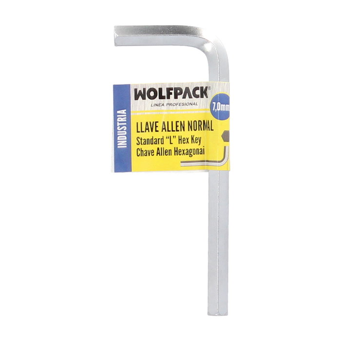 WOLFPACK LINEA PROFESIONAL Clé Allen Standard 7,0 mm en Acier Chrome Vanadium WOLFPACK LINEA PROFESIONAL Clé Allen Standard 7,0 mm en Acier Chrome Vanadium