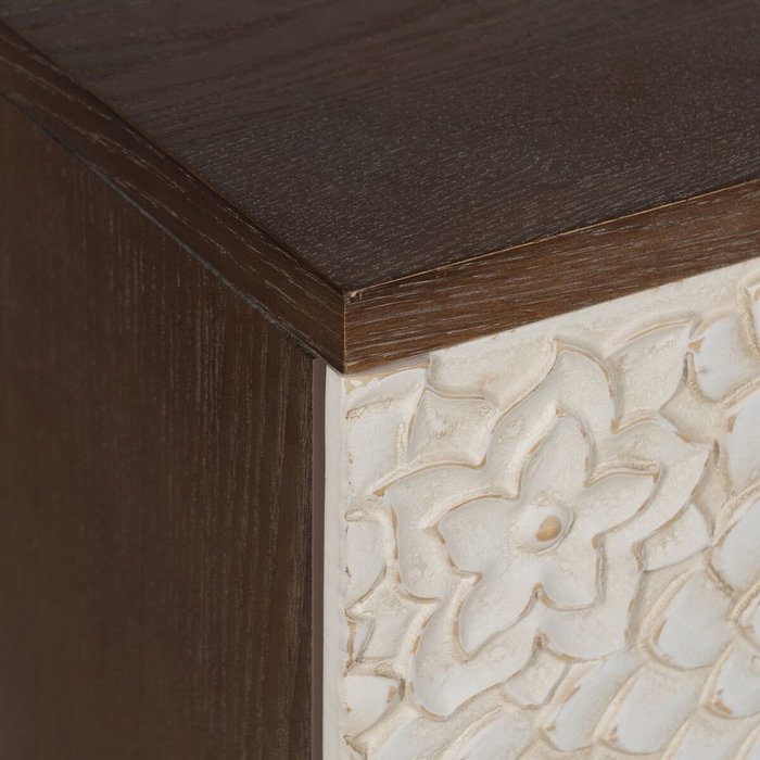 Meuble d'Entrée avec Tiroirs MANACOR Blanc Marron