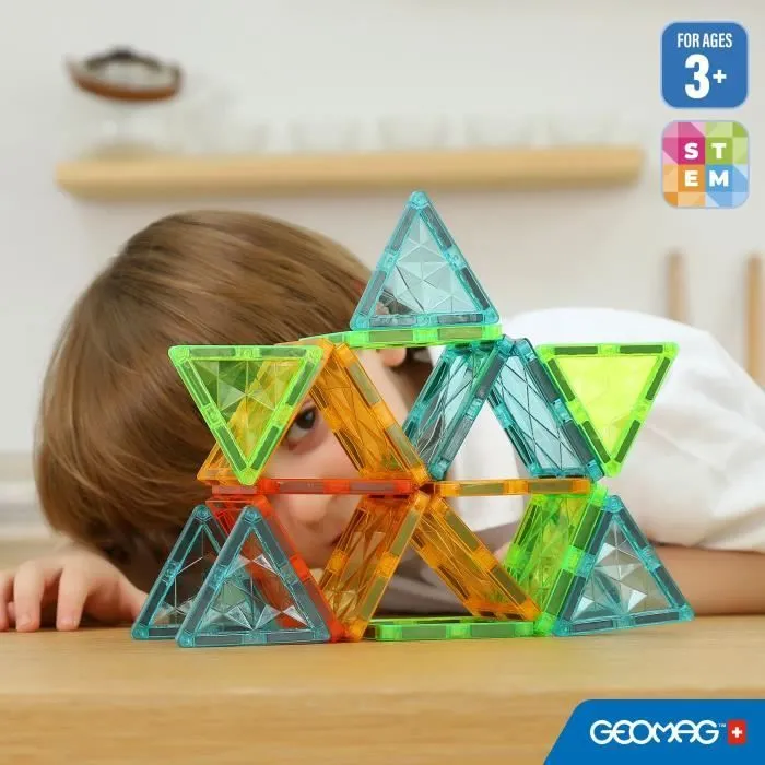 Geomag Tiles Gems 4103 - 60 pièces magnétiques effet cristal, jouet de construction éducatif à partir de 3 ans
