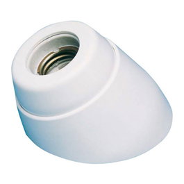 F-Line Douille de surface incurvée E27 blanc avec intérieur en porcelaine