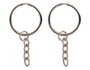 Innspiro Porte-clés double anneau avec chaîne métallique argentée 25mm (2 unités)